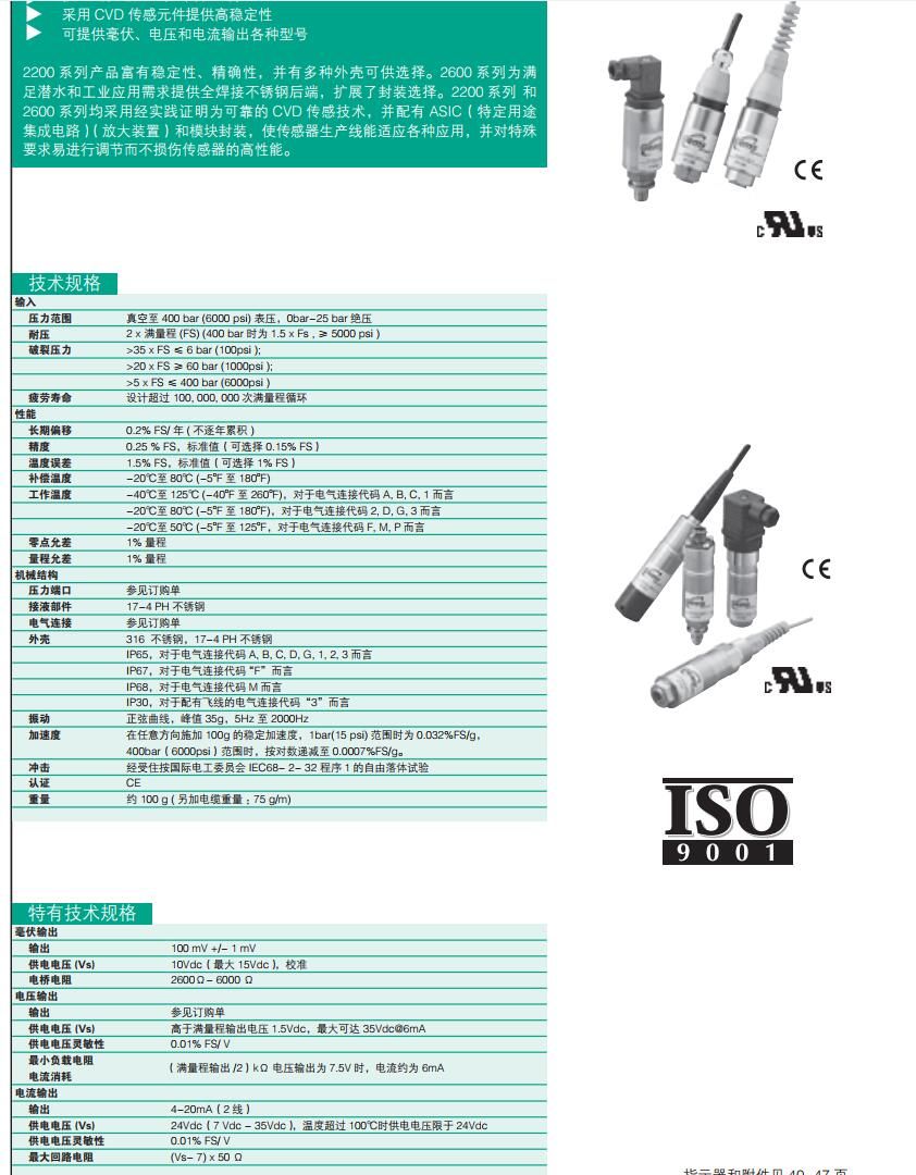 GEMS捷迈压力变送器2200