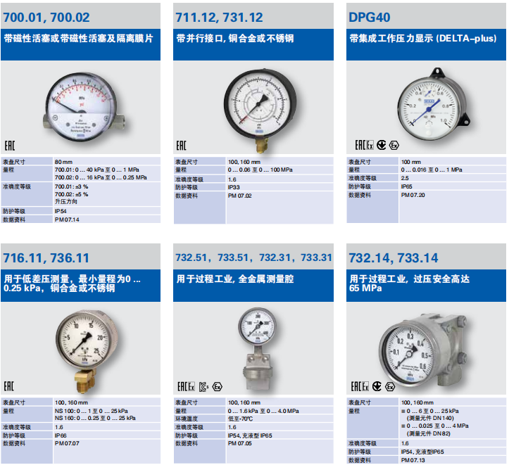 wika 差压表700.01, 700.02
