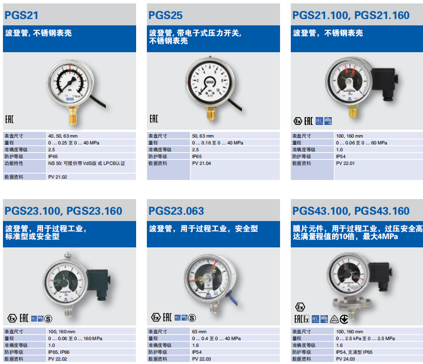 WIKA电接点的压力PGS21