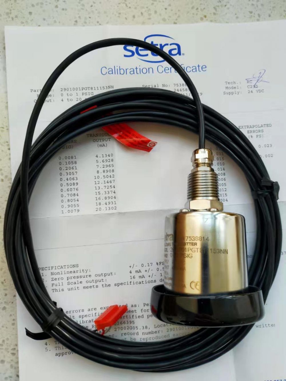 290美国西特Setra卫生型压力变送器